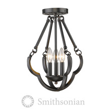  5926-SF ABZ - Smithsonian Saxon Semi Flush Convertible in Aged Bronze